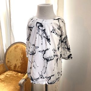 🦌 3/$20 Cotton Black and White Deer Print Dress